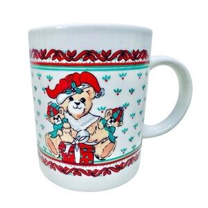 Vintage 1990's Teddy Bear Christmas Holiday Coffee Mug World Bazaars